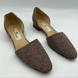 Saks Fifth Avenue Brown and White Flats